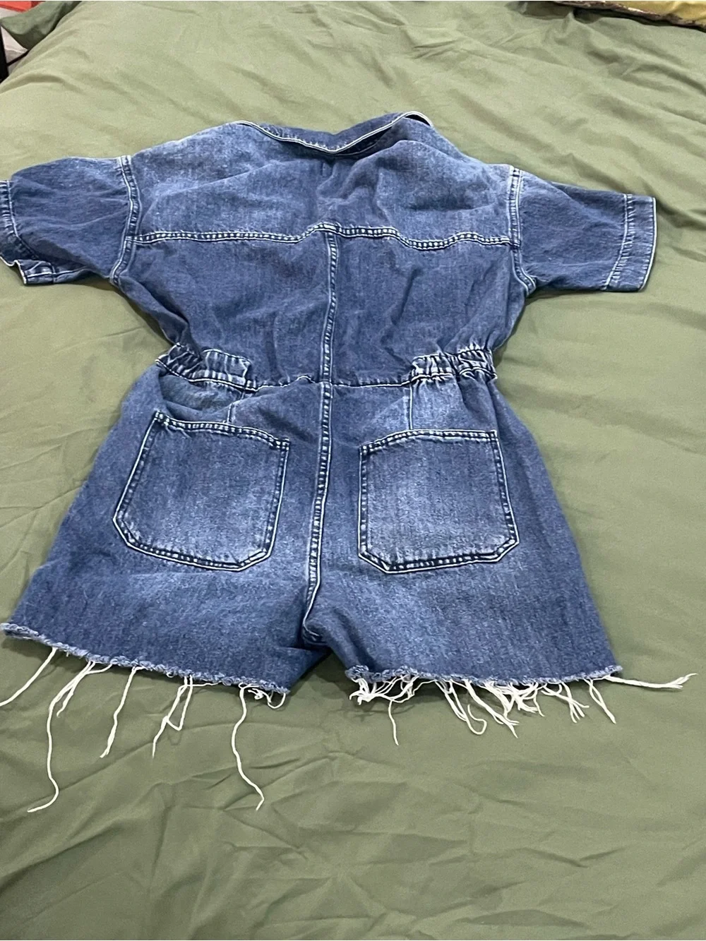 We The Free Oversized relaxed fit denim cutoffs romper/Free People/SMALL/NWOT